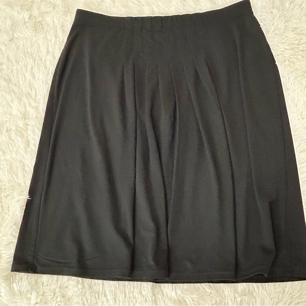 J. Jill Black Pleated Knee-Length A-Line Skirt - Picture 3 of 7